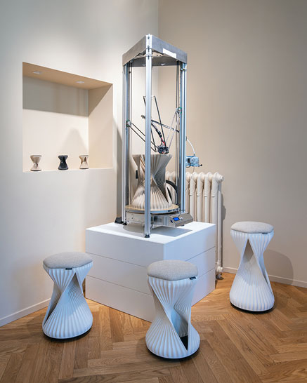 WAGNER_MilanoDesignWeek_3d_Druck_W3D_1_web Der WAGNER Living Showroom zur Milano Design Week. W3D Hocker und Tisch aus dem 3D-Drucker. Design by Hadi Teherani